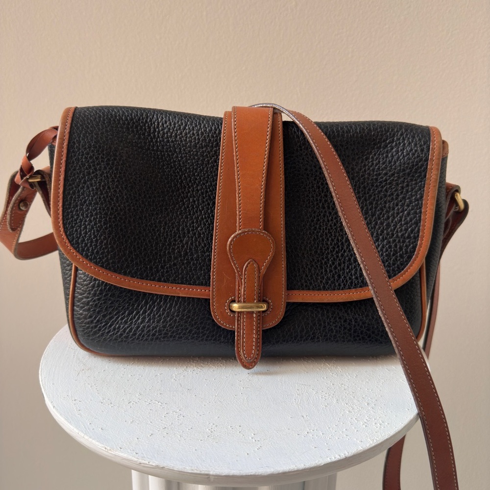 Dooney & Bourke Black and Brown Leather Crossbody Bag